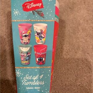 Disney Stitch Tumblers Set with Blue and White Design